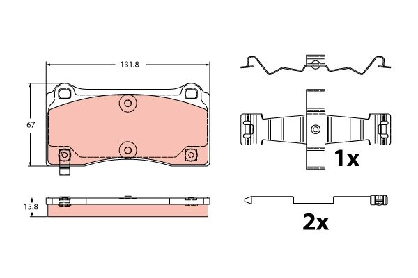 TRW GDB2448 Brake Pad Set, disc brake