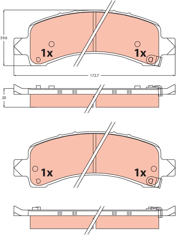 TRW GDB2460 Brake Pad Set, disc brake