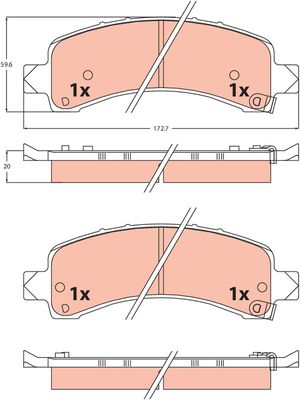 Brake Pad Set, disc brake TRW GDB2460