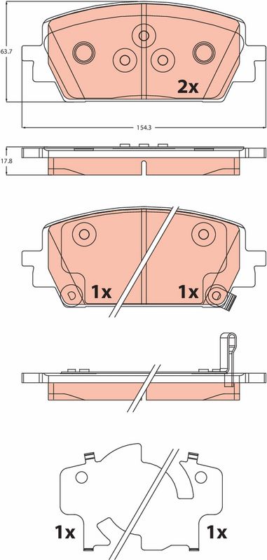 TRW GDB2463 Brake Pad Set, disc brake