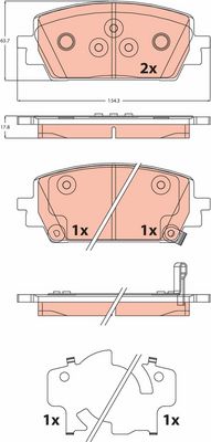 Brake Pad Set, disc brake TRW GDB2463