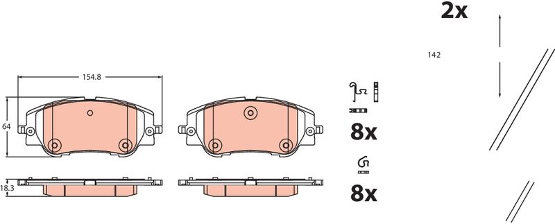 TRW GDB2478 Brake Pad Set, disc brake