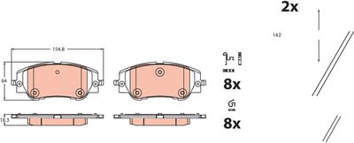 Brake Pad Set, disc brake TRW GDB2478