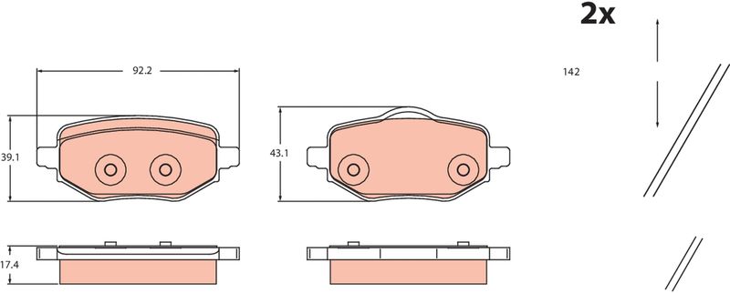 TRW GDB2480 Brake Pad Set, disc brake