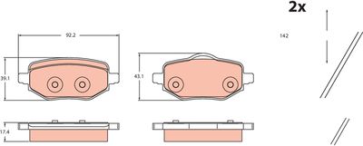 Brake Pad Set, disc brake TRW GDB2480