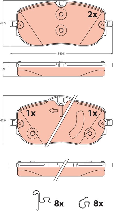 TRW GDB2483 Brake Pad Set, disc brake