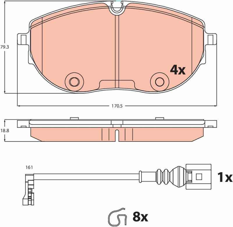 TRW GDB2486 Brake Pad Set, disc brake