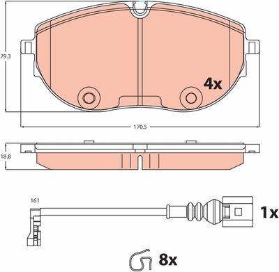 Brake Pad Set, disc brake TRW GDB2486