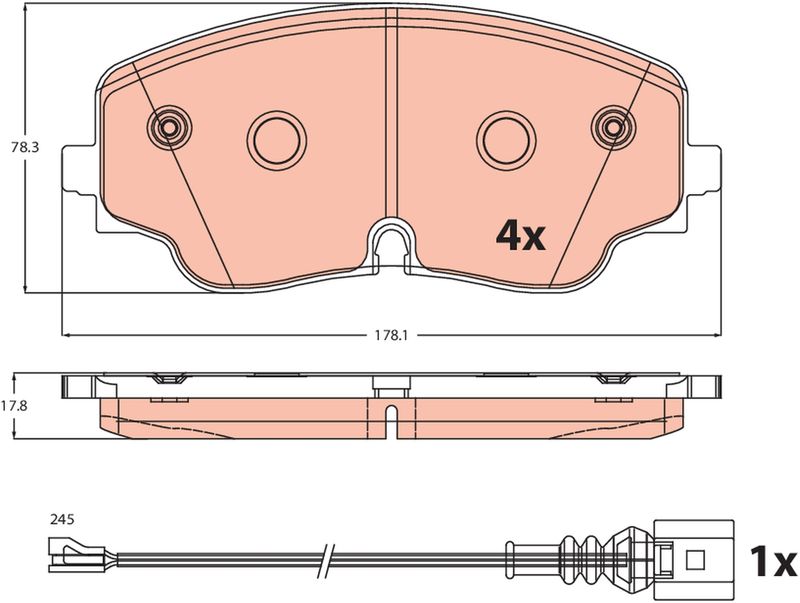 TRW GDB2498 Brake Pad Set, disc brake