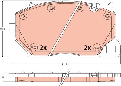 Brake Pad Set, disc brake TRW GDB2508