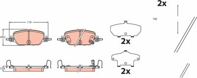 Brake Pad Set, disc brake TRW GDB2513