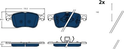 Brake Pad Set, disc brake TRW GDB2518BTE