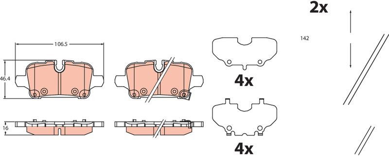 TRW GDB2524 Brake Pad Set, disc brake
