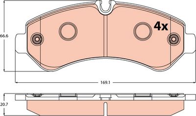 Brake Pad Set, disc brake TRW GDB2528