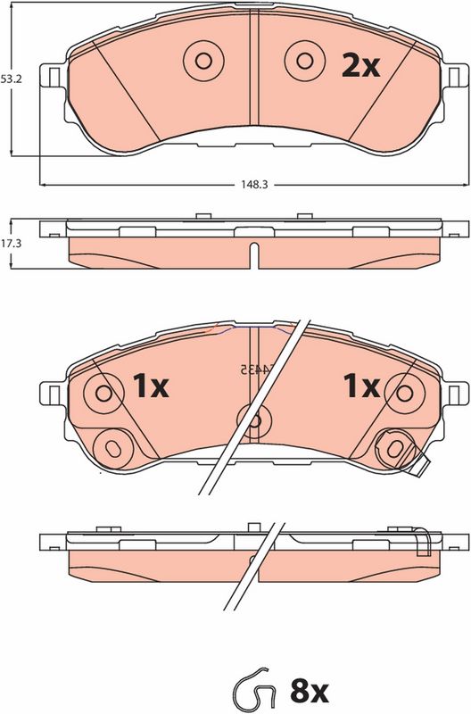 TRW GDB2529 Brake Pad Set, disc brake