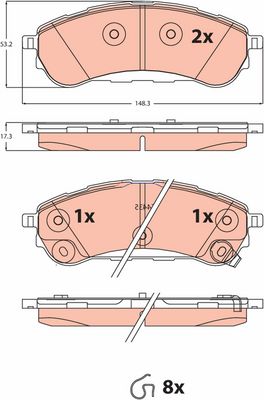 Brake Pad Set, disc brake TRW GDB2529