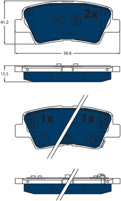 Brake Pad Set, disc brake TRW GDB2531BTE
