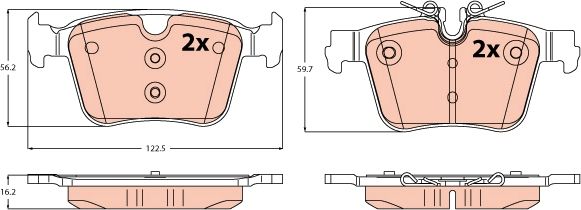 TRW GDB2532 Brake Pad Set, disc brake