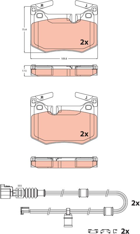 TRW GDB2543 Brake Pad Set, disc brake