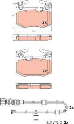 Brake Pad Set, disc brake TRW GDB2543