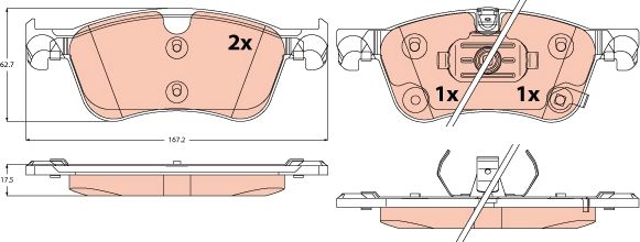 TRW GDB2545 Brake Pad Set, disc brake