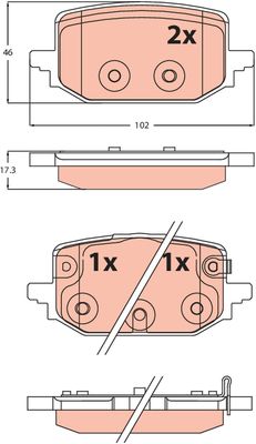 Brake Pad Set, disc brake TRW GDB2546