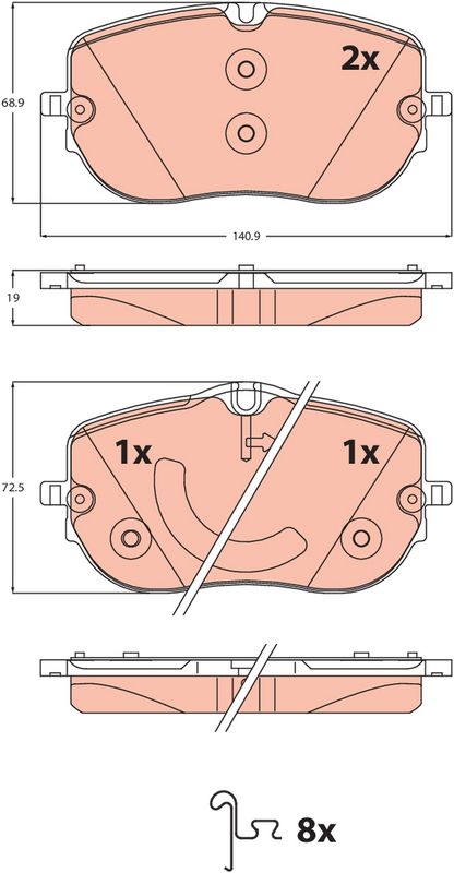 TRW GDB2549 Brake Pad Set, disc brake