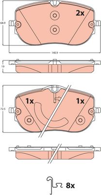 Brake Pad Set, disc brake TRW GDB2549