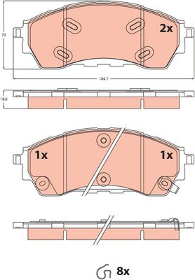 Brake Pad Set, disc brake TRW GDB2550