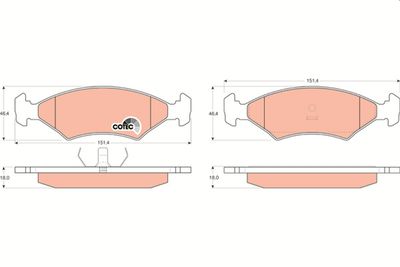 Brake Pad Set, disc brake TRW GDB255