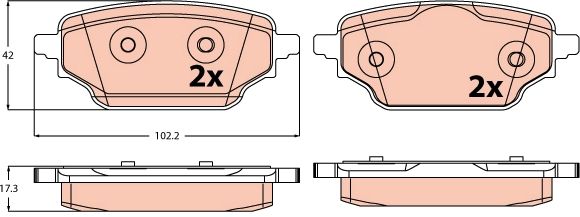 TRW GDB2561 Brake Pad Set, disc brake