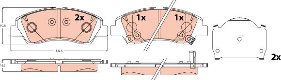 TRW GDB2563 Brake Pad Set, disc brake