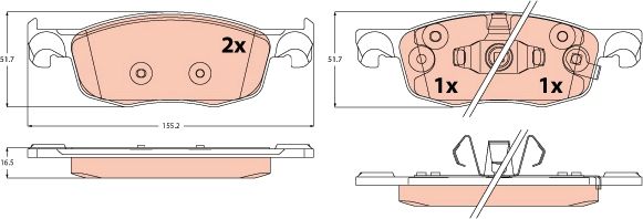 TRW GDB2576 Brake Pad Set, disc brake