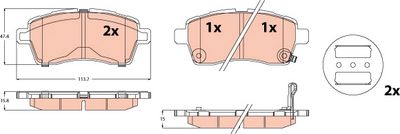 Brake Pad Set, disc brake TRW GDB2580