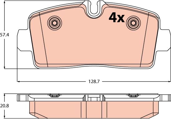 TRW GDB2598 Brake Pad Set, disc brake