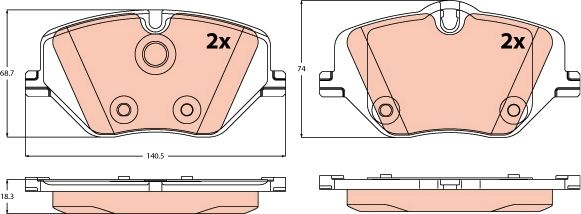 TRW GDB2608 Brake Pad Set, disc brake
