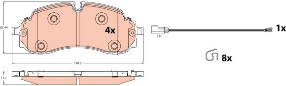 TRW GDB2609 Brake Pad Set, disc brake