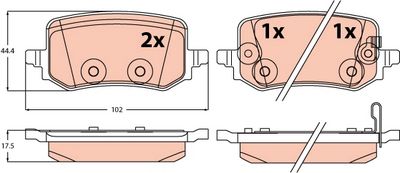 Brake Pad Set, disc brake TRW GDB2615