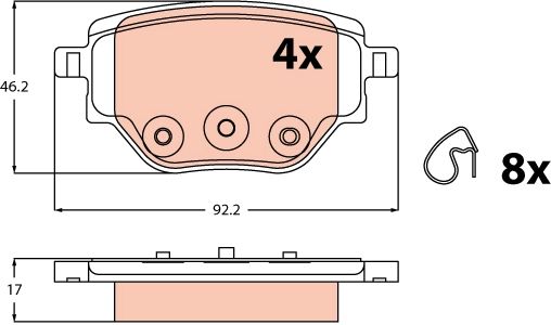 TRW GDB2622 Brake Pad Set, disc brake