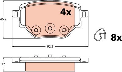 Brake Pad Set, disc brake TRW GDB2622