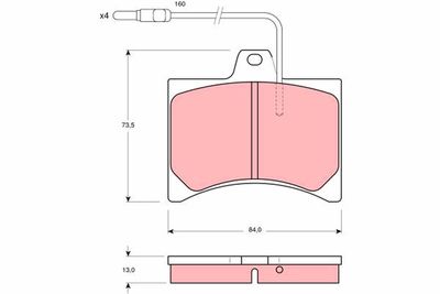 Brake Pad Set, disc brake TRW GDB276