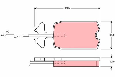 Brake Pad Set, disc brake TRW GDB277