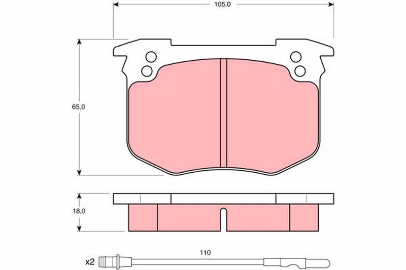 TRW GDB280 Brake Pad Set, disc brake