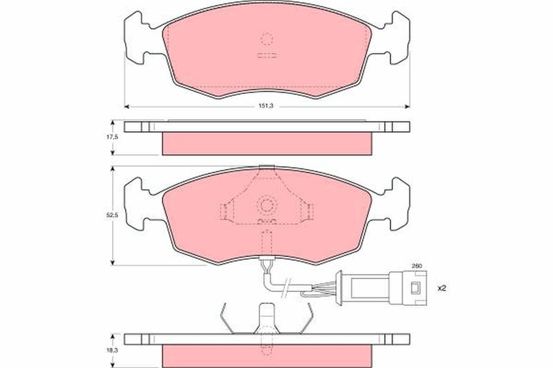 TRW GDB301 Brake Pad Set, disc brake