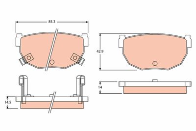 Brake Pad Set, disc brake TRW GDB3052