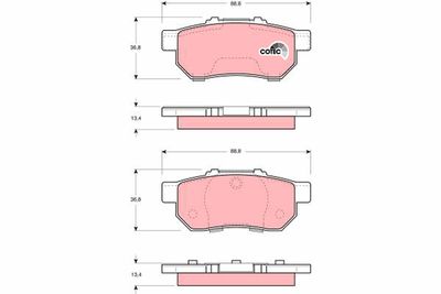 Brake Pad Set, disc brake TRW GDB3113