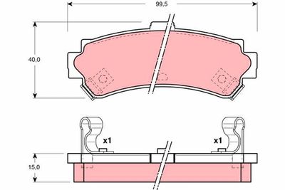Brake Pad Set, disc brake TRW GDB3115