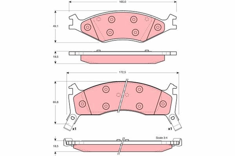 TRW GDB3123 Brake Pad Set, disc brake