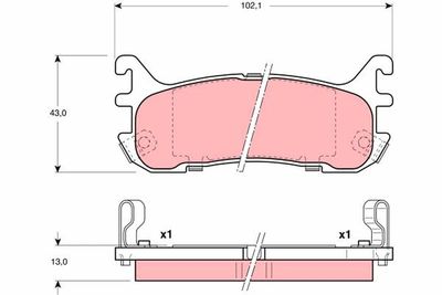 Brake Pad Set, disc brake TRW GDB3129