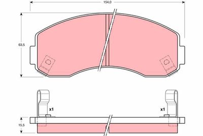 Brake Pad Set, disc brake TRW GDB3145